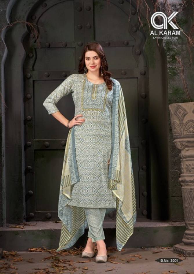Heritage Self Embroidery Work Vol 2 By Al Karam Cotton Dress Material Wholesale Online